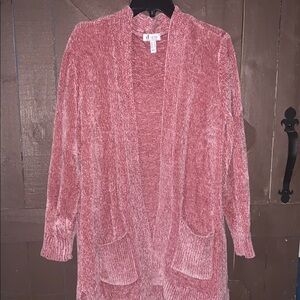 Denim&Co Pink Cardigan Sweater